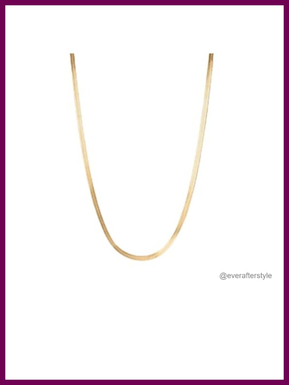 18K PVD Gold Herringbone Chain Necklace Waterproof Non Tarnish Choker 16 Inch